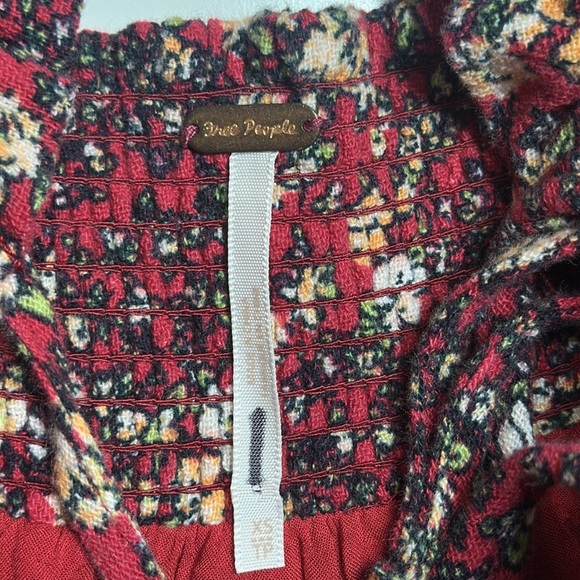 Free People Floral Print Smocked Dress with Puff Sleeves - Picture 7 of 7